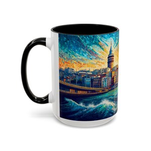 Taza de la Torre de Gálata en Estambul: Taza de café con recuerdo del Bósforo 15oz