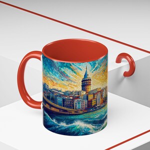 Galata Tower Heart of Istanbul Mug, Bosporus Cup, Istanbul Souvenir, Galata Mug, Galata Tower Cup, Istanbul Keepsake, Coffee Cup, Travel Mug