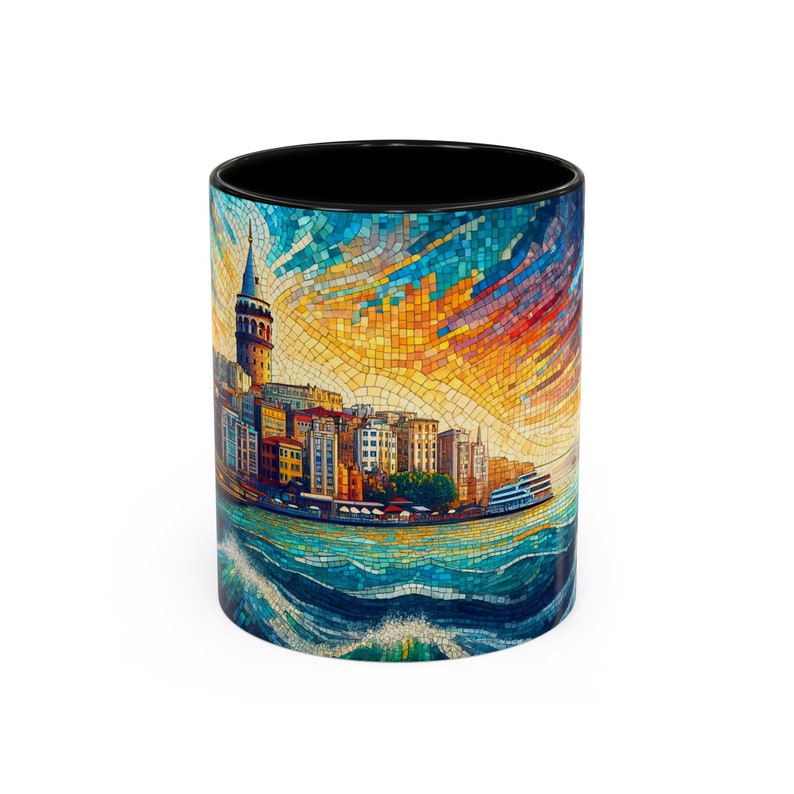 Taza de la Torre de Gálata en Estambul: Taza de café con recuerdo del Bósforo 11oz