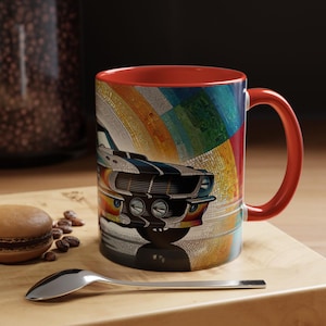 Vintage Mustang Mug: Classic Shelby Car Art