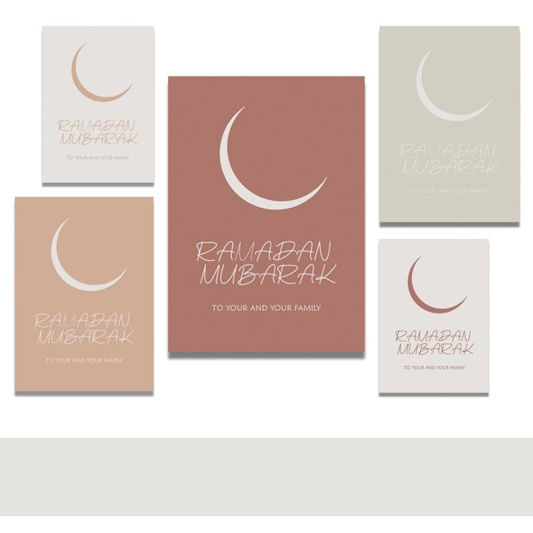 Printable Ramadan Cards Set Template, Modern and Islamic Decoration Art, Eid Mubarak Greeting Card, Eid Gifts,English dua card, Spring Decor