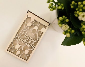 Personalised Birthday Wooden Money Holder Cards