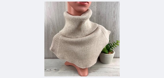 Turtleneck Scarf, Dickie Collar, Warm Detachable Collar, Wool