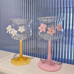 3D Flower Wine Glasses, Pinched Petal Wine Glasses, Unique Wine Glasses, Anniversary Gifts, Birthday Gifts, Gifts For Mom, Christmas Gifts