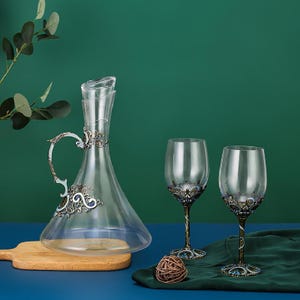 Light Luxury Enamel Wine Glasses, Decanters, Crystal Wine Glasses, Vintage Wine Glass Set, Wedding Wine Glasses,Christmas Gifts,Gift For Him