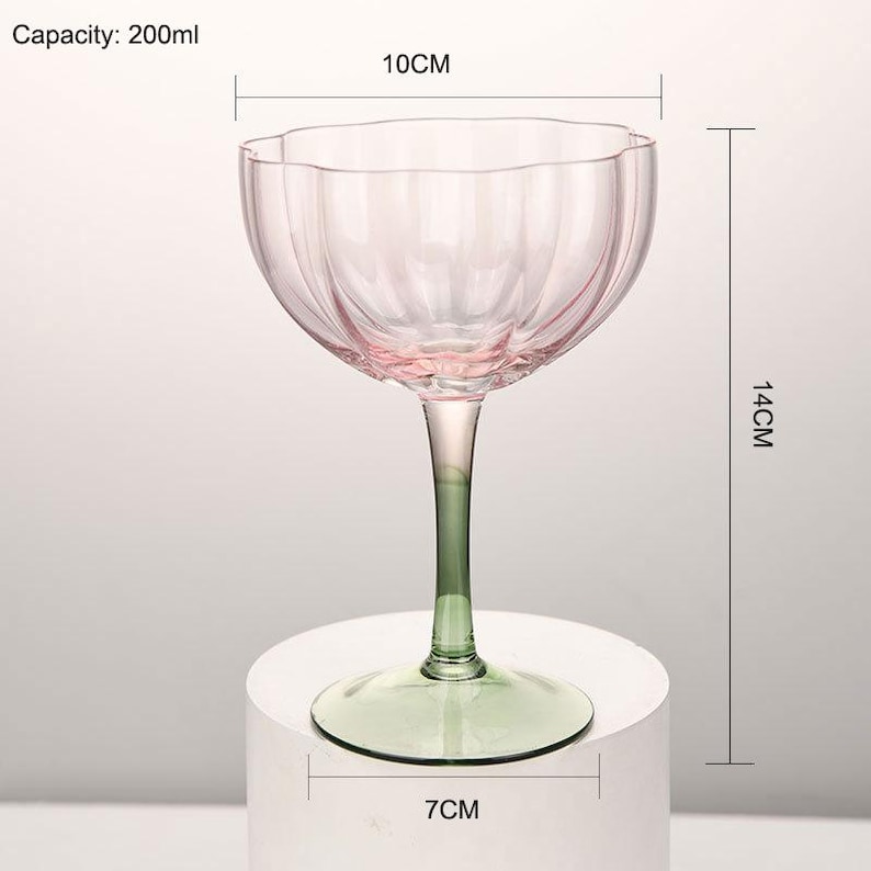 Pink Flower Wine Glasses - Thumbnail 3