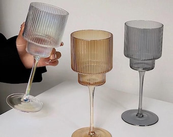 Retro randiga vinglas, 2-delat vinglasset, personliga glas, unika vinglas, födelsedagspresenter, julklappar