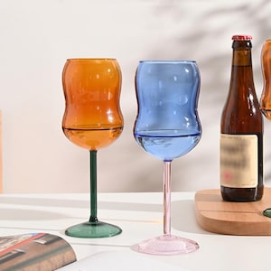 Colorful Wine Glasses, Gourd-Shaped Wine Glasses, Vintage Wine Glasses, Wine Glass Sets Of 2,Wine Glass Gifts,Birthday Gifts,Christmas Gifts