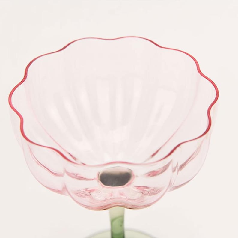 Pink Flower Wine Glasses - Thumbnail 2