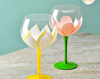Painted Wine Glasses, 2 Tulip Wine Glasses, Red Wine Glass, Goblets,Creative Wine Glasses,Birthday Gifts,Wineware Gifts,Wine Glasses For Mom