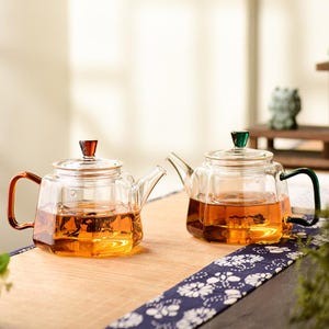Handmade Glass Teapot Tea Set, Teapot With Infuser, Stovetop Safe Teapot, Teapot Cup, Afternoon Tea Set, Lead-Free Teapot, Gift For Father