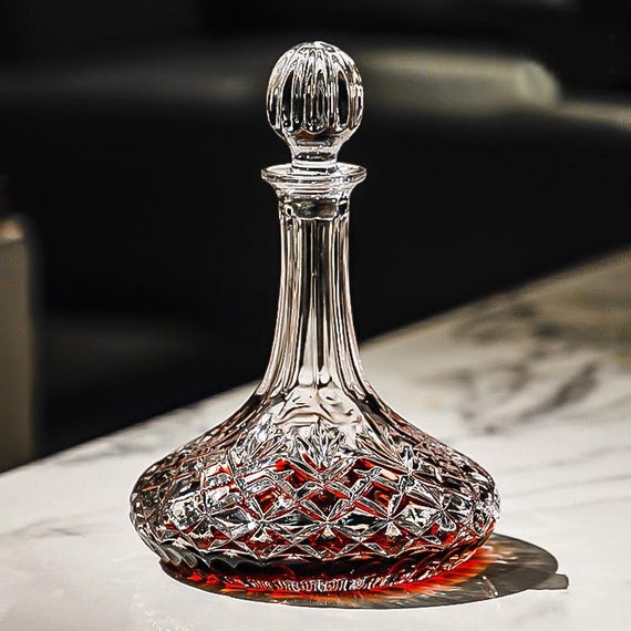 Light Luxury Thickened Crystal Glass Decanter With Lid, Hand