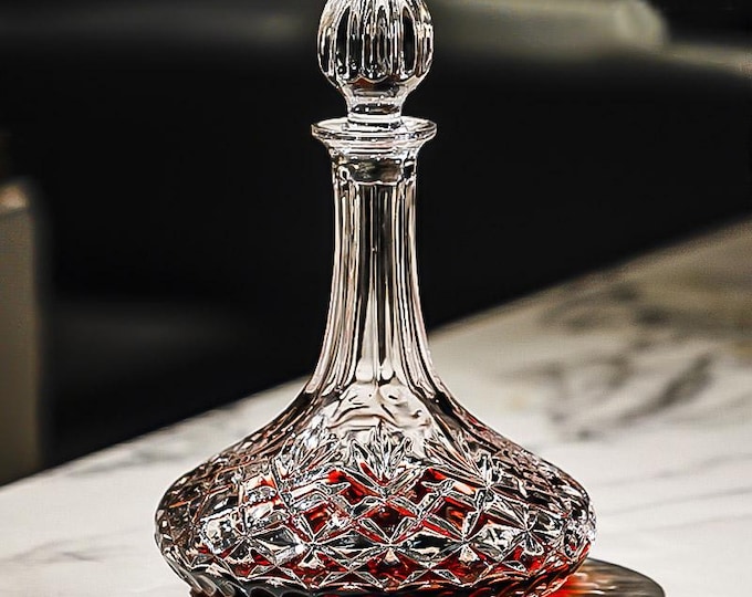 Light Luxury Thickened Crystal Glass Decanter With Lid, Hand-Carved Decanter, Wine Decanter,Personalized Decanter,Men's Gift,Gift For Father