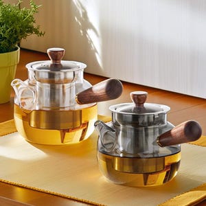 Side Handle Glass Teapot, Lead-Free Teapot, Teapot With Removable Infuser,Teapot For Loose Tea,Heat-Resistant Teapot,Glass Tea Set,Tea Gifts