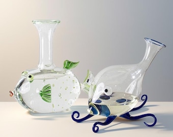 Decantador creativo con forma de pulpo, decantador artesanal, decantador de vidrio de borosilicato alto, juego de decantadores, dispensador de vino, decantador personalizado