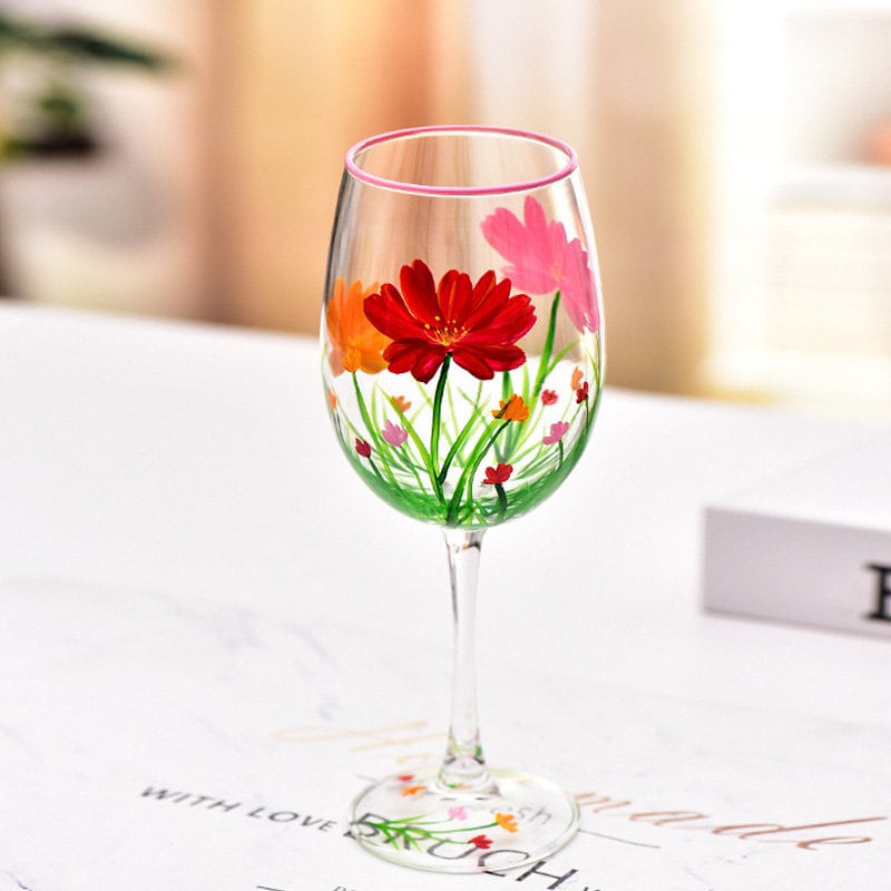 Farbige Weingläser-Set, 6 Stück, Mundgeblasen, 170-500 Ml | Mit Langem Stiel & Dünnem Rand – Ideal Für Wein, Hochzeit & Feiern