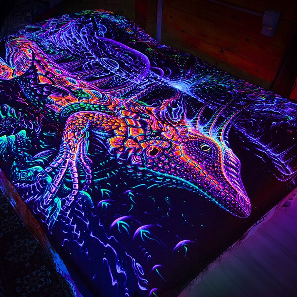 Blacklight Bedding Etsy