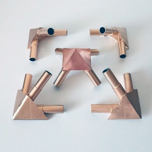 Conjunto de conectores de cobre para la pirámide de sanación y meditación. Para tuberías con un diámetro exterior de 1/2 pulgada