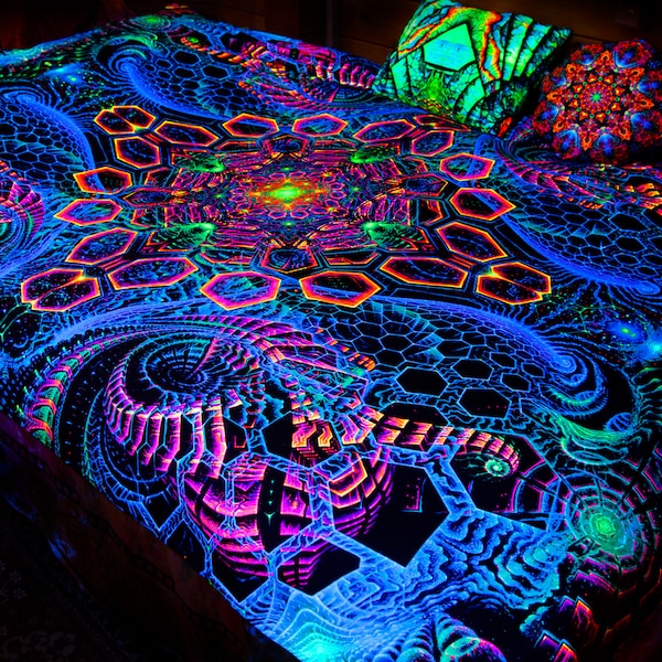 Blacklight Bedding Etsy