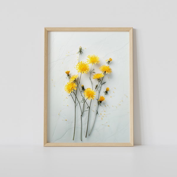 Yellow Dandelions Photography Poster | Floral Art | Flower | Printable Decoration | Botanical Print | Living Room Decor | Digital Download
