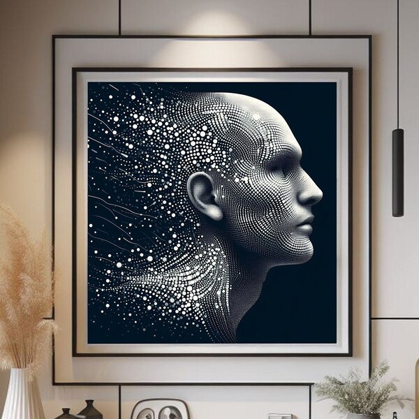 Echoes of Transcendence: Humanity's Silhouette- Een aangrijpende digitale print- INSTANT DOWNLOAD- Cadeau idee voor hem, haar, vrienden, familie, techneut.