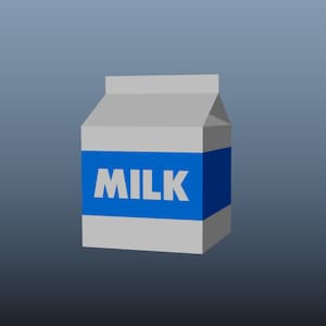 Leche: recurso 3D de baja poli para juegos, animación o impresión