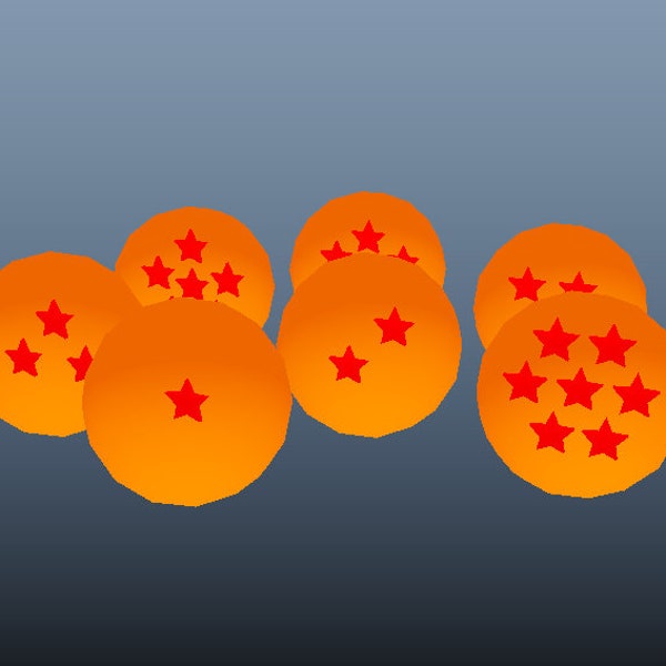 Dragonballs - Low Poly 3D Asset for games or Printing