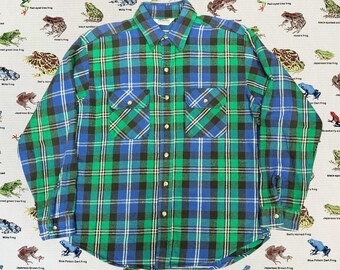 トップス 90's FIVE BROTHER HEAVY FLANNEL SHIRTS Vintage 90s Five Brother Plaid Flannel Shirt, Thick Woven