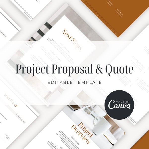 Project Proposal & Quote Template | For Graphic Designers, Web Designers, Brand Strategists | Pre-Written Copy | Editable Canva Template