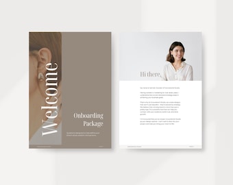 Paquete de bienvenida para clientes: Plantilla editable de Canva (descarga digital)