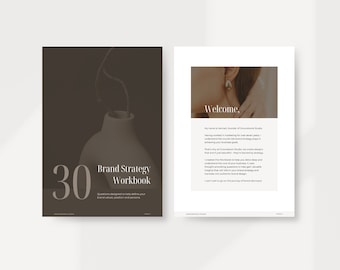 Cartella di lavoro per il cliente sulla strategia del marchio/Modello Canva modificabile/Grafici, strateghi del marchio, consulenti di marketing