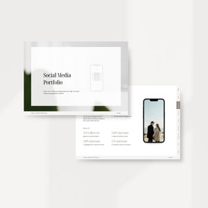 Puede incluir: Un portafolio de redes sociales que muestra los resultados obtenidos a través de la gestión de redes sociales. El portafolio destaca un aumento del 120% en el alcance y un aumento del 25% en las consultas en el primer mes. El portafolio también muestra una ganancia de 3281 seguidores y un aumento del 28% en el compromiso en el primer mes.