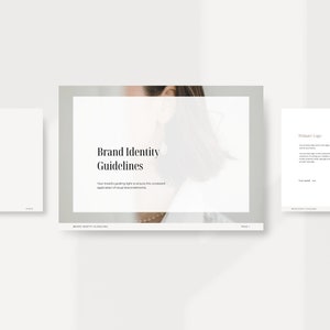 Może przedstawiać: Biała strona z tekstem "Brand Identity Guidelines" i podtytułem "Your brand's guiding light to ensure the consistent application of visual brand elements."