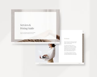 Plantilla de Canva para guía de servicios y precios: Folleto de paquete para clientes (descarga digital)