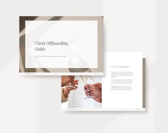 Guía de salida de clientes: Plantilla de Canva editable para diseñadores (descarga digital)