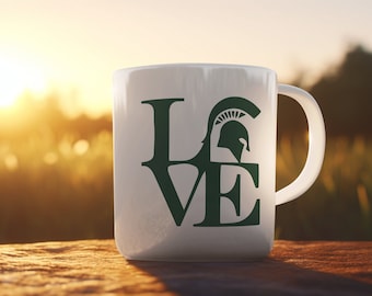 Love Michigan State Spartans Ceramic Mug, 11oz