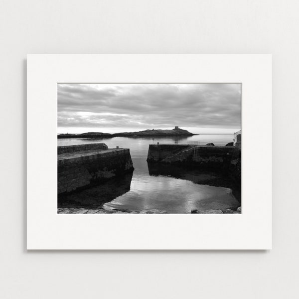 Coliemore Harbour, Black & White, Digital Download, Dublin, Ireland, Printable Photography, Instant Download, Home Decor, Gift Idea Print.