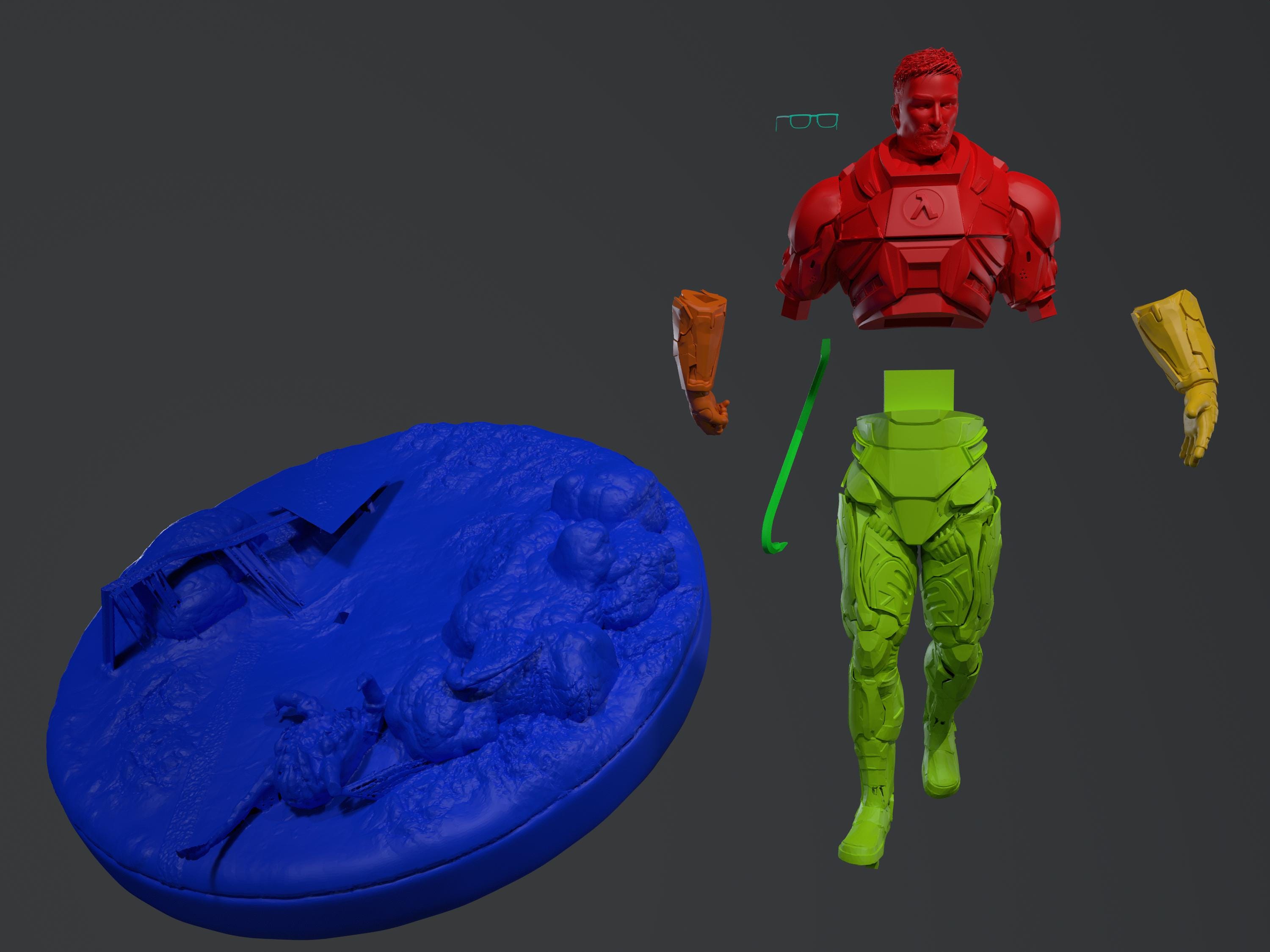 Sci-fi HEV Suit Character STL File – Futuristic Armor 3D Print Model ...