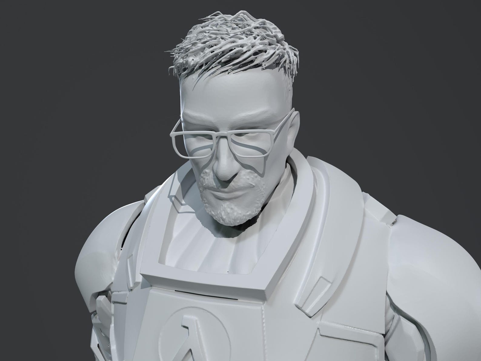 Sci-fi HEV Suit Character STL File – Futuristic Armor 3D Print Model ...