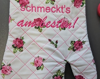 Kochhandschuh, Besticktes Geschenk, personalisiertes Geschenk, Geschenk, Handmade, DIY, Geschenk für Muttertag, Geburtstagsgeschenk