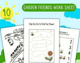 Nature-Inspired Printable Preschool Worksheets | Garden Friends Activities | TAME ME