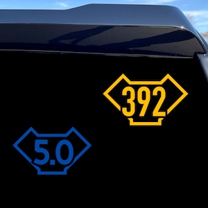 Personalized “V” Engine Displacement Vinyl Sticker