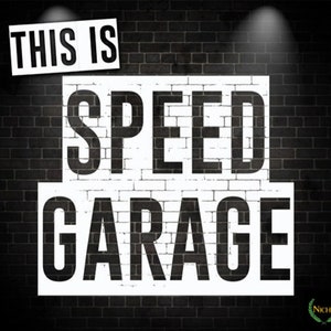 Könnte beinhalten: Weißer Text auf einer schwarzen Backsteinwand mit der Aufschrift "This is Speed Garage".