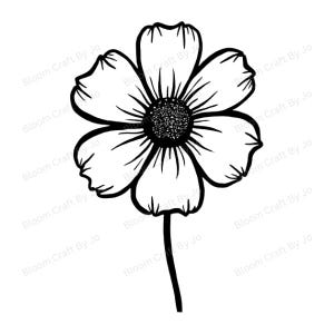 Veld- en weideflora – minimalistische wilde bloemen Clip Art-collectie | Boterbloem | Op de natuur geïnspireerde digitale download 300 dpi