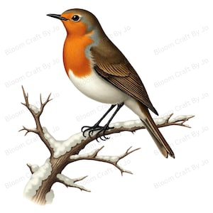 Vintage Bird Clipart Bundle | Robin PNGs | Scientific Style Digital Download | 300 DPI