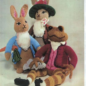 Vintage Rabbit  mouse and friends Crochet toys pattern  booklet to download PDF- English only over 50 pages  with 11 projects to crochet