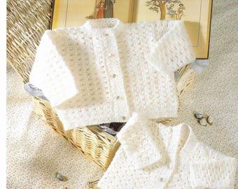 Baby Crochet Cardigans - Jackets   2 Styles Crochet Pattern dk 8ply wool- Download PDF 18-20" chest- Boys girls Crochet pattern