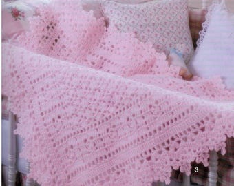 Baby Crochet Afghans Book- good choice to crochet- sport weight yarn- Crochet pattern Download PDF 5 designs
