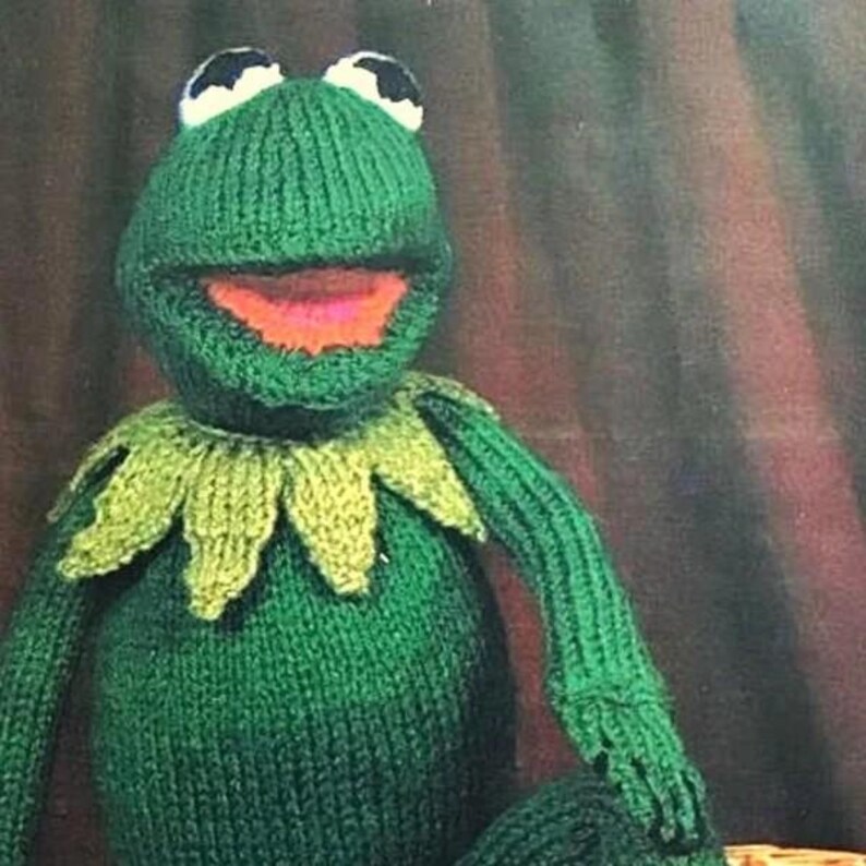 Kermit the Frog Soft Toy Knitting Pattern in DK( 8ply ) Measures 15 ...