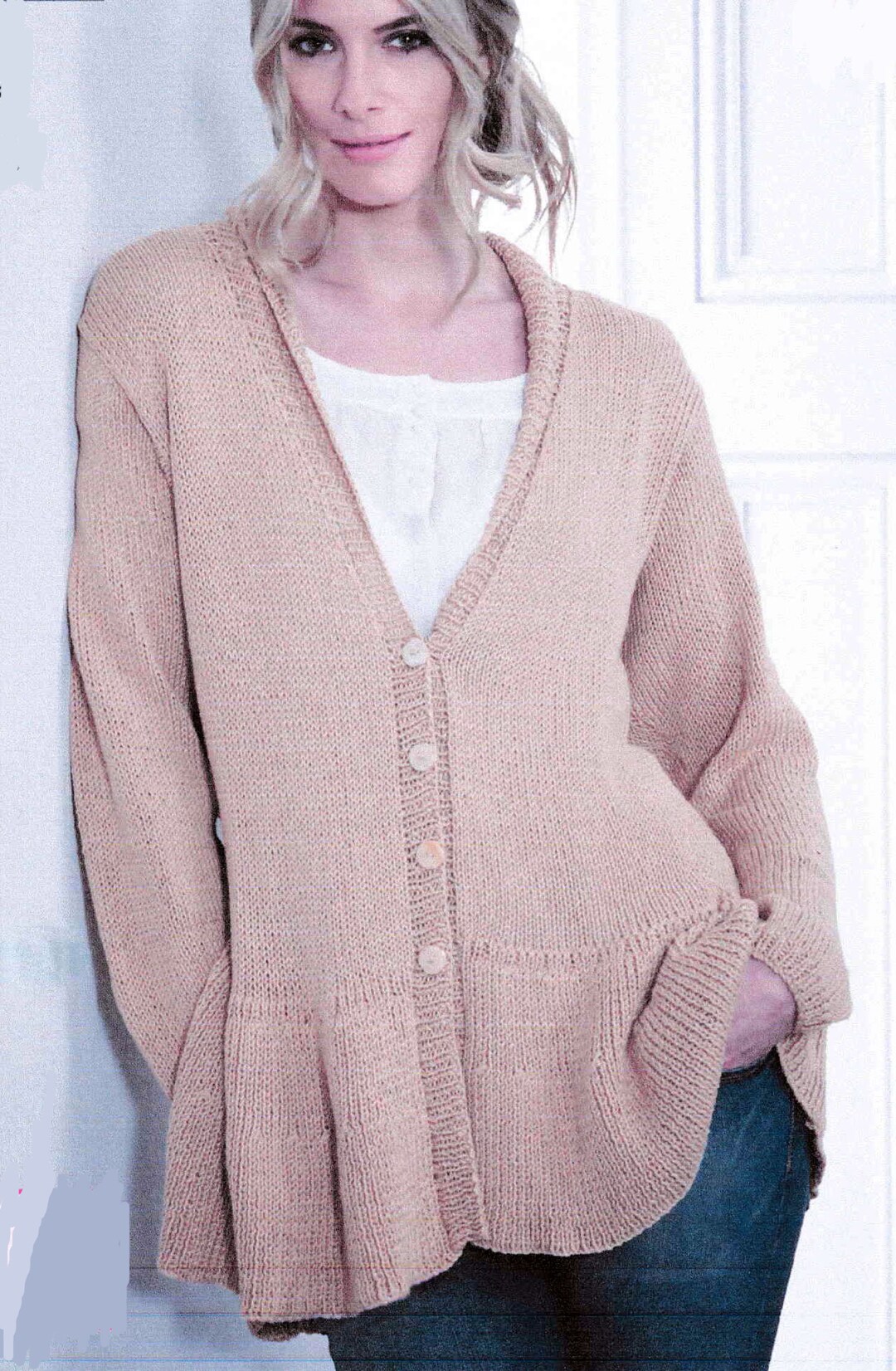 Woman's * Easy Beginner * Button Back Round Neck Sweater *V Neck ...